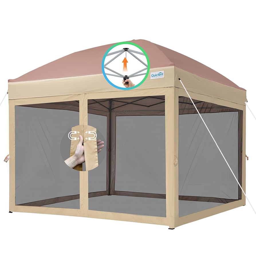 QuickTent メッシュサイドタープ ベージュ QuickTent メッシュサイドタープ ベージュ Amazon | 大型オール